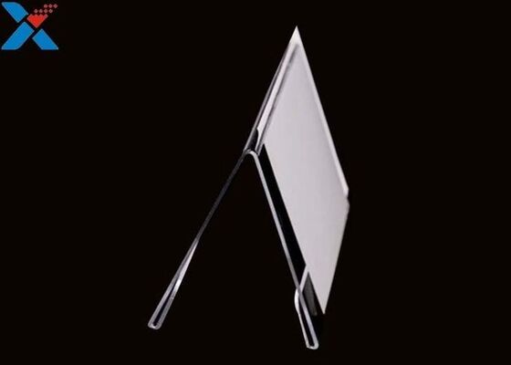 3mm V dão forma a suportes Tabletop do sinal do perspex claro acrílico da folha da exposição