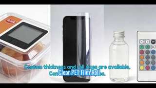 Rolo de filme PET transparente com marcador Corona colorido | BOPET de alta qualidade para impressão